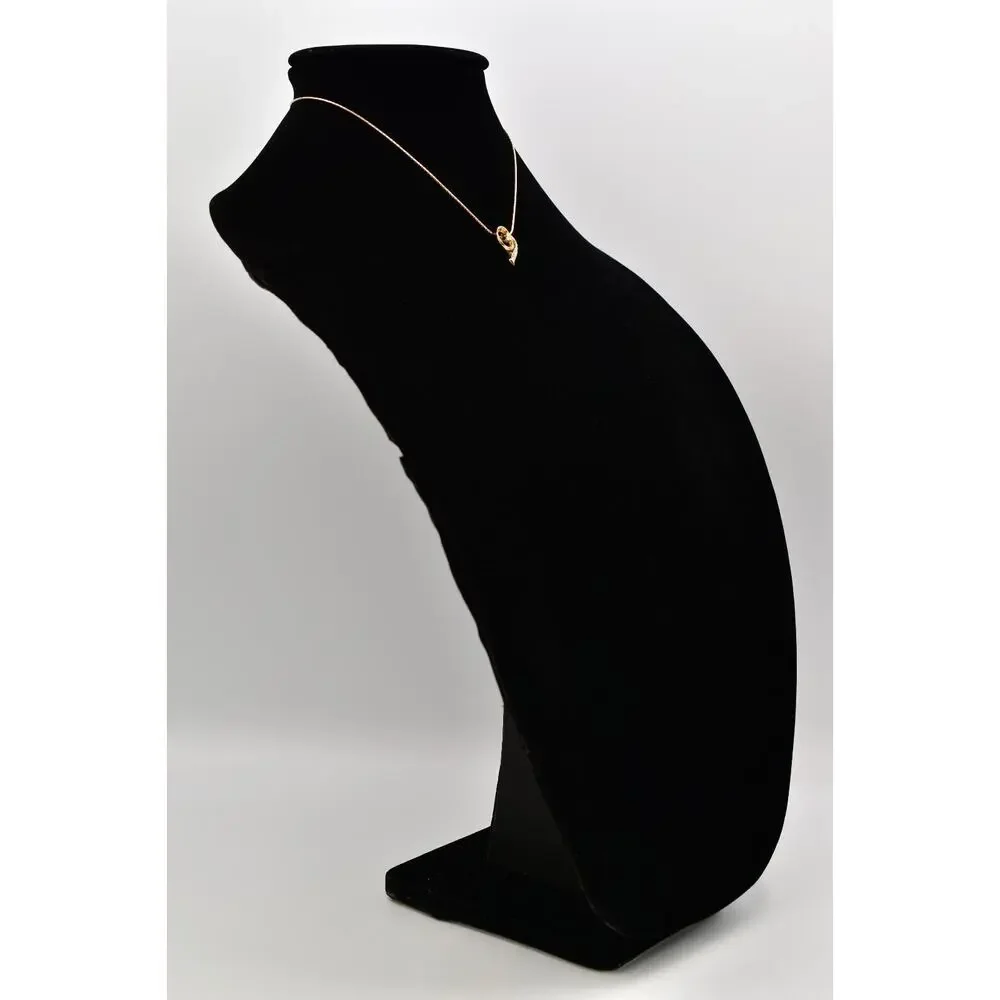 Givenchy Vintage Logo Heart Necklace Gold Crystal G Pendant Signed NOS 80s BinBD